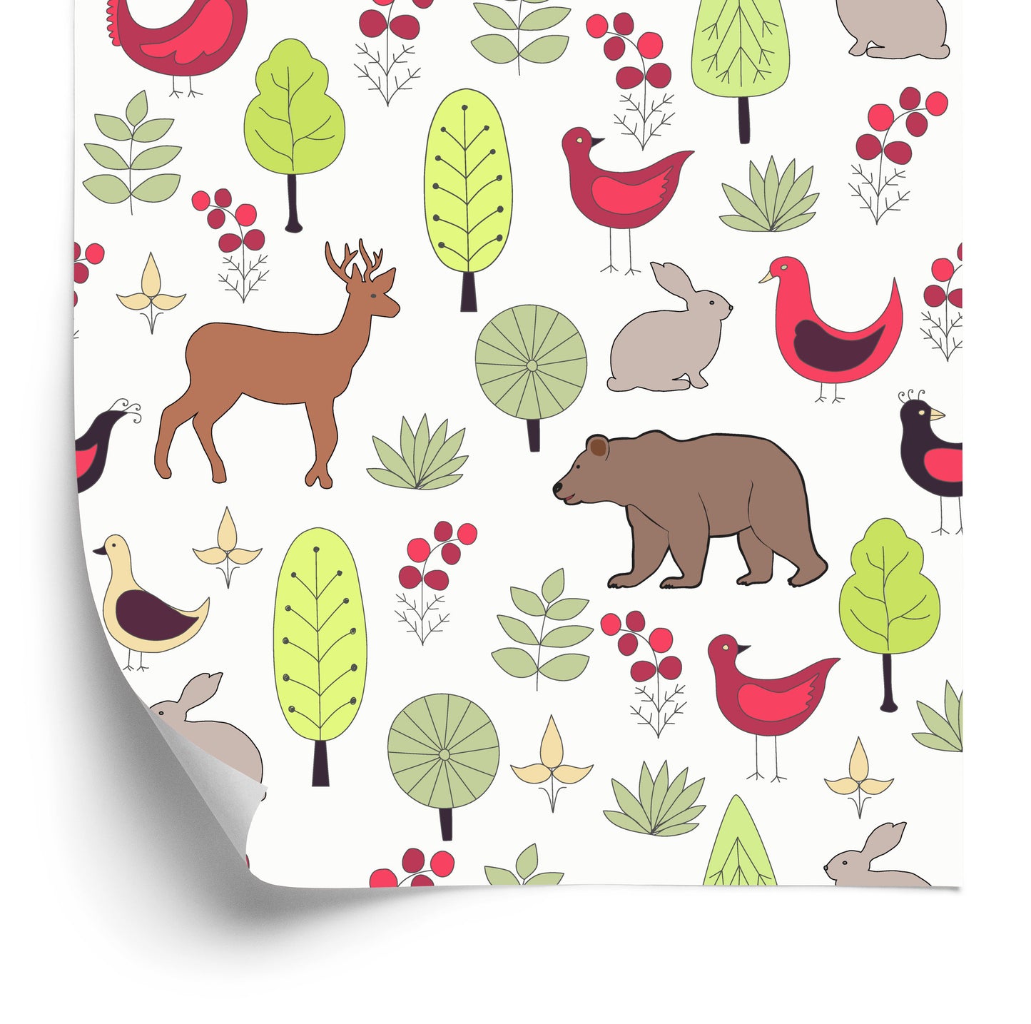 Wallpaper For Children - Happy Forest Animals