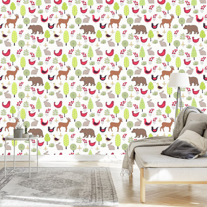 Wallpaper For Children - Happy Forest Animals