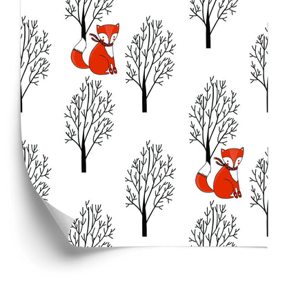 Wallpaper Foxes Among The Trees