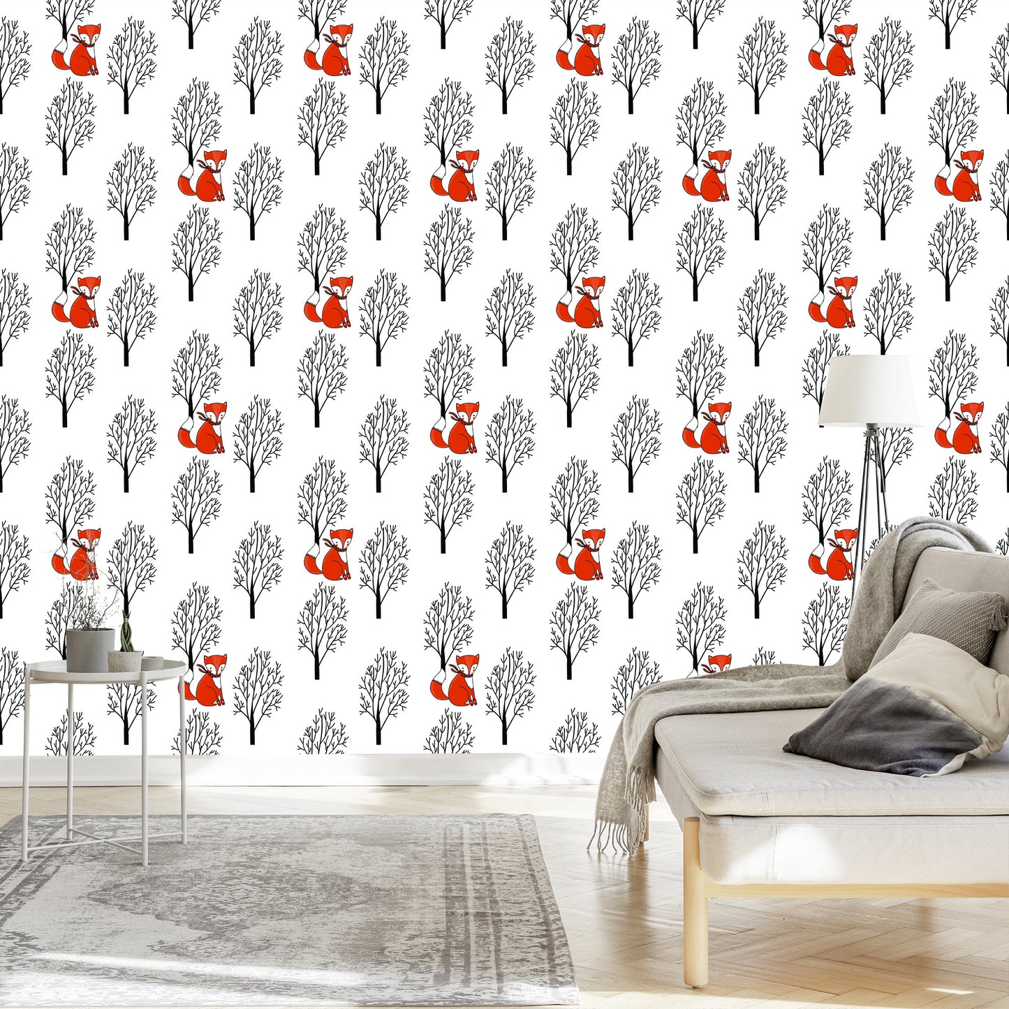 Wallpaper Foxes Among The Trees