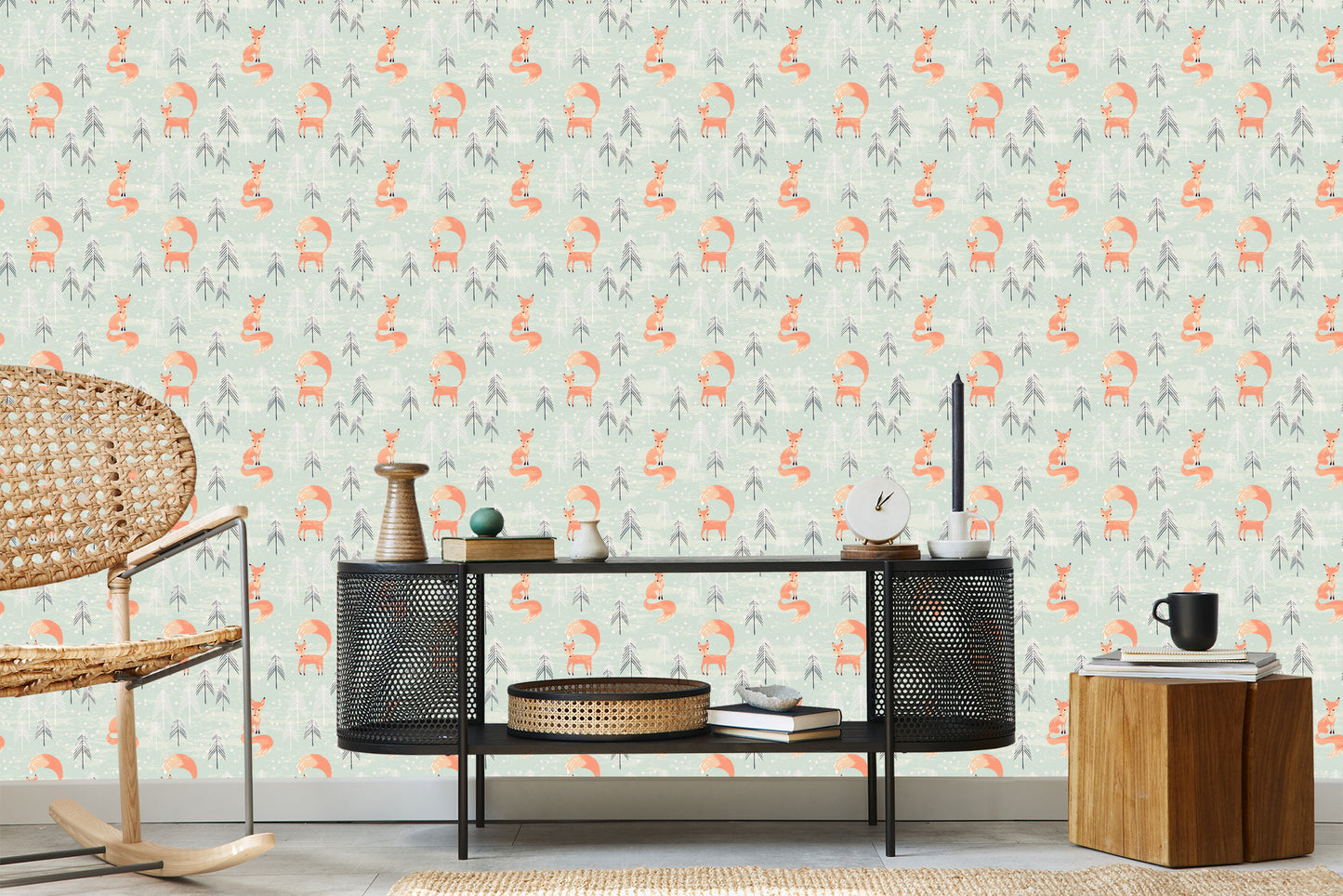 Wallpaper Foxes In The Winter Forest