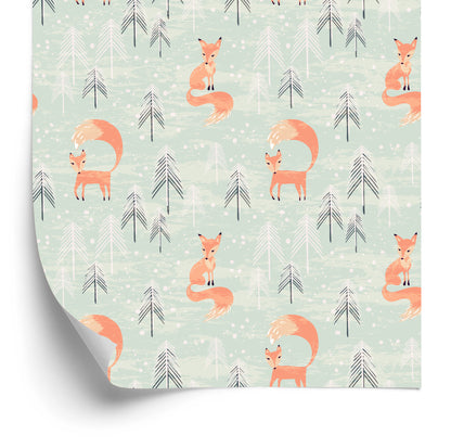 Wallpaper Foxes In The Winter Forest