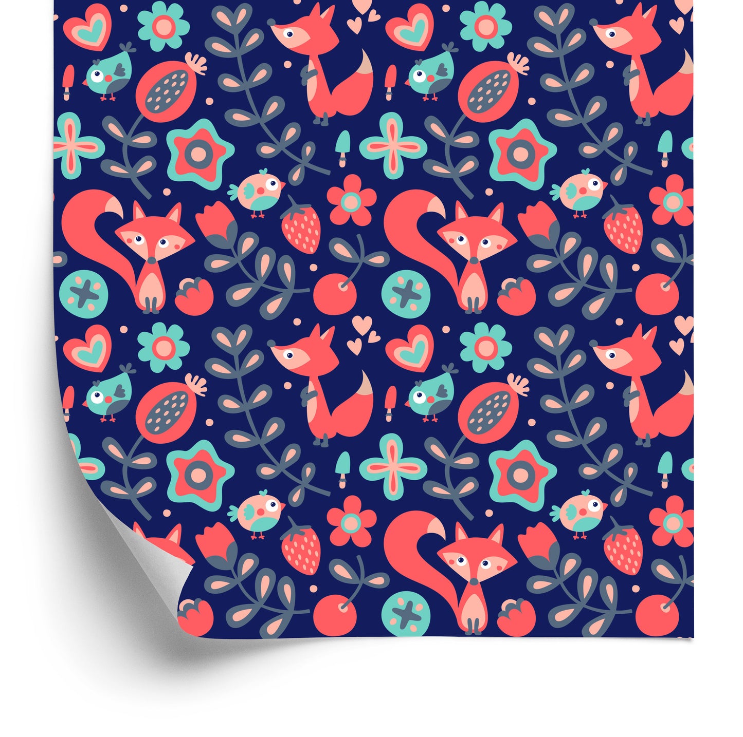 Wallpaper Foxes With Birds In The Forest