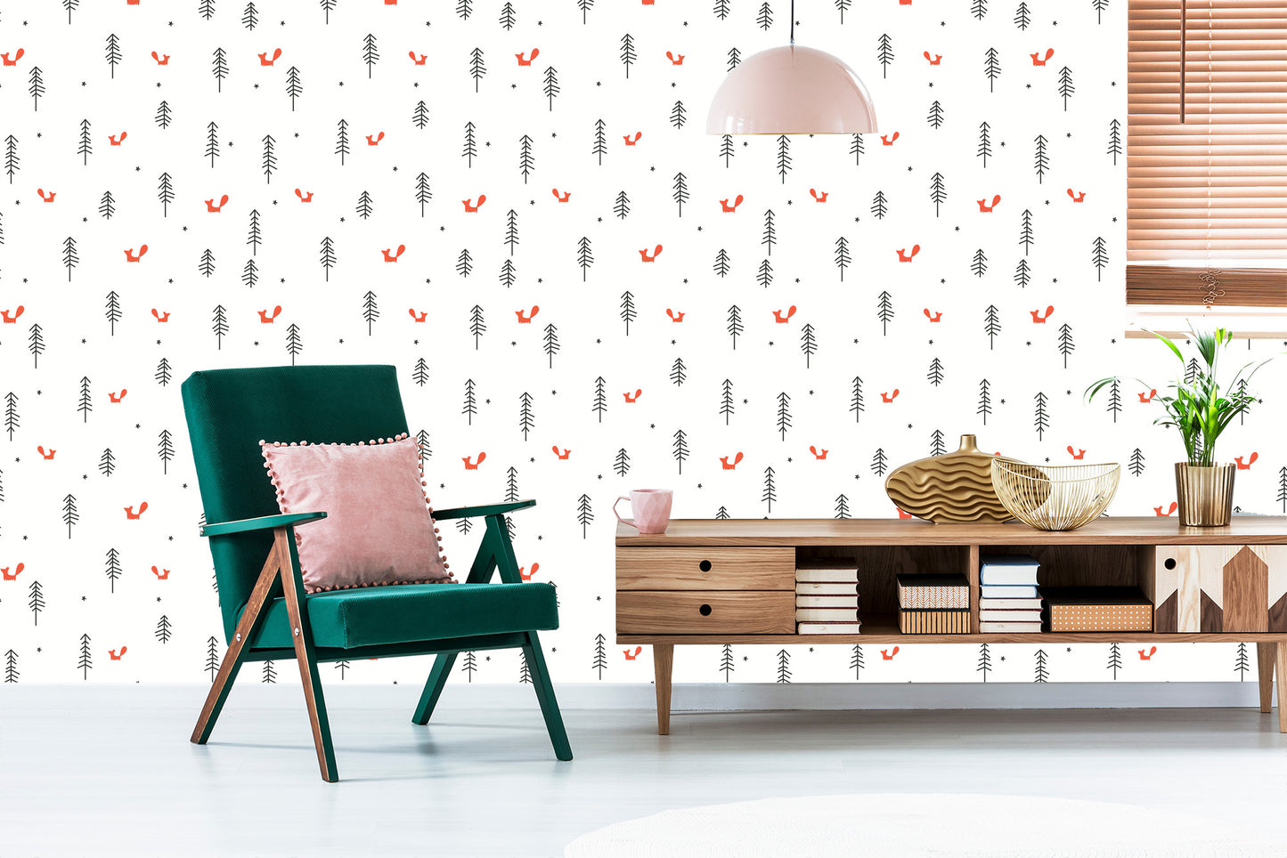 Wallpaper Minimalistic Foxes
