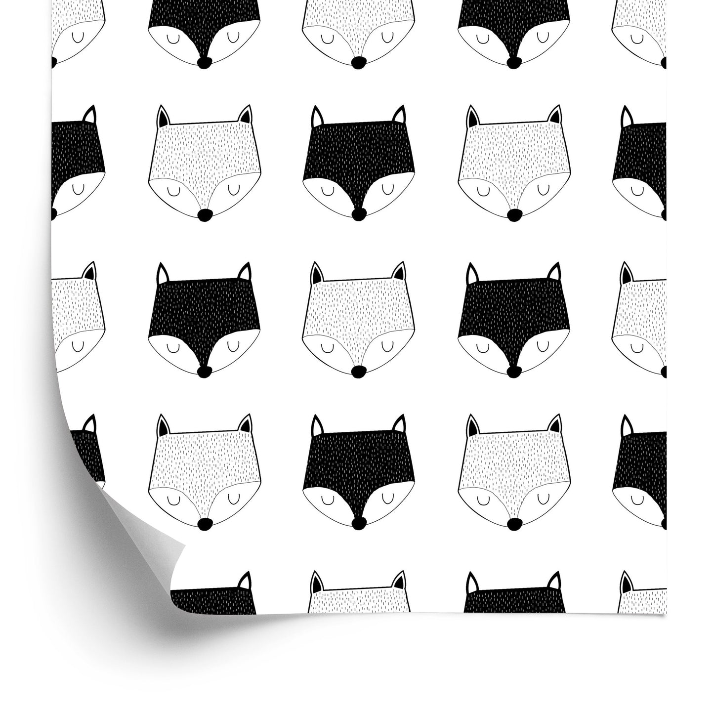 Wallpaper Black And White Foxes