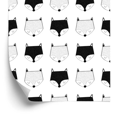 Wallpaper Black And White Foxes