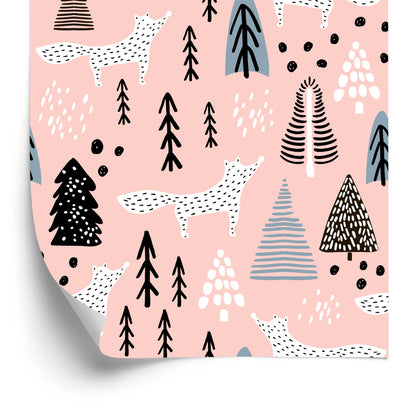 Wallpaper Minimalist Foxes In The Forest