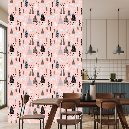 Wallpaper Minimalist Foxes In The Forest