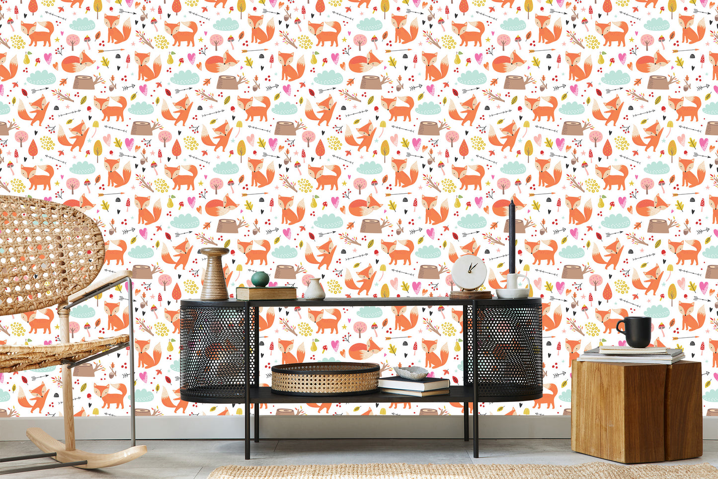 Wallpaper Adorable Foxes In The Forest