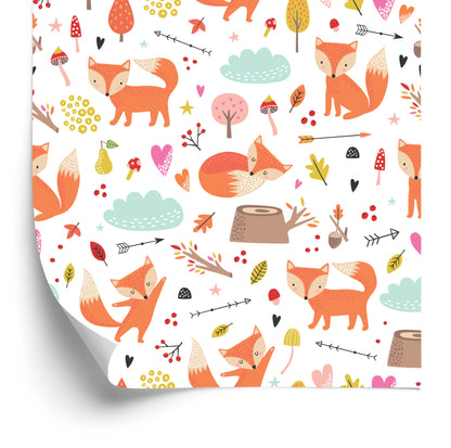 Wallpaper Adorable Foxes In The Forest