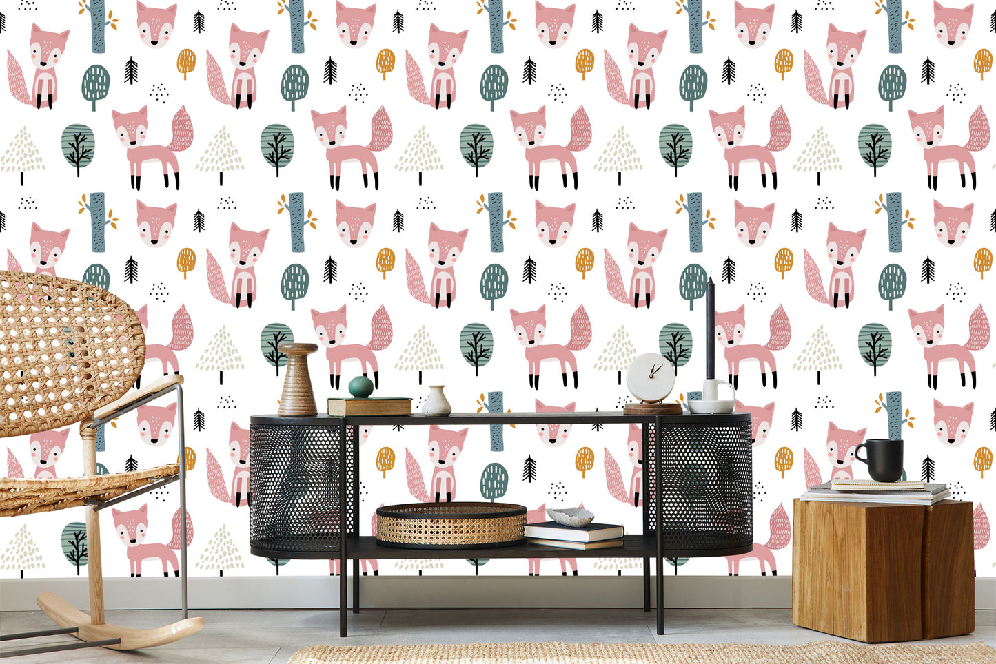 Wallpaper Pink Foxes In The Forest