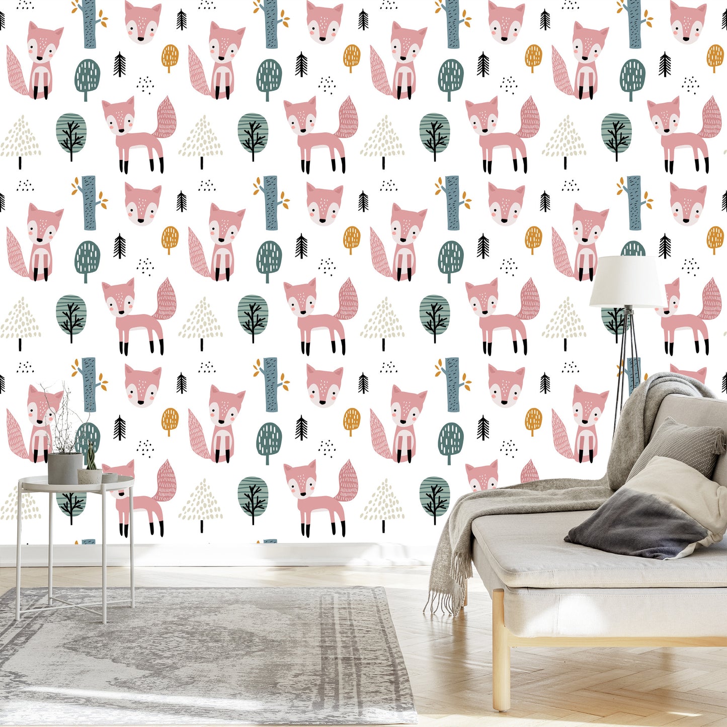 Wallpaper Pink Foxes In The Forest