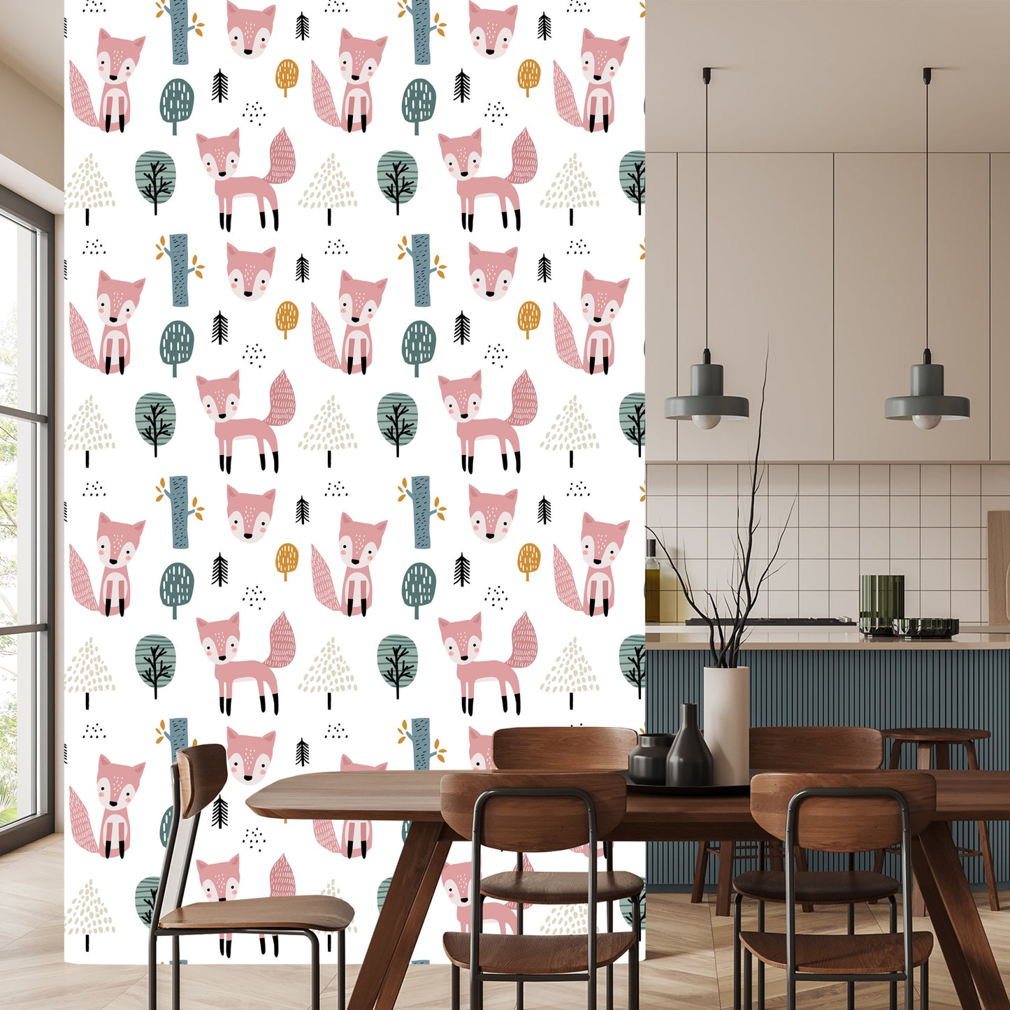 Wallpaper Pink Foxes In The Forest