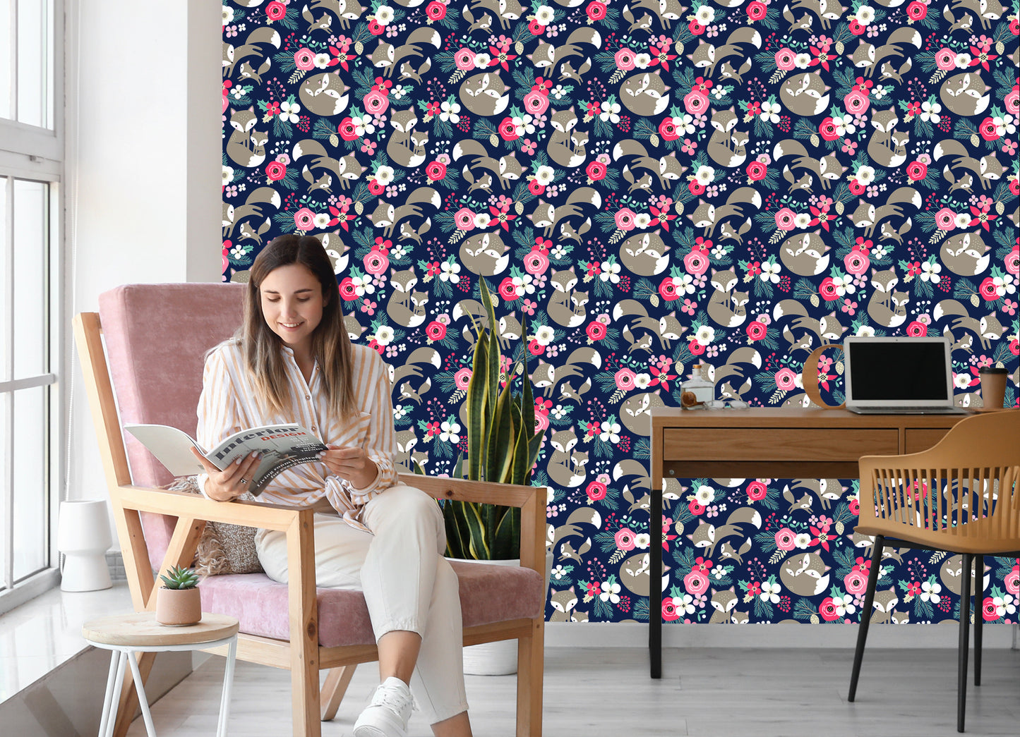 Wallpaper The Fox Family