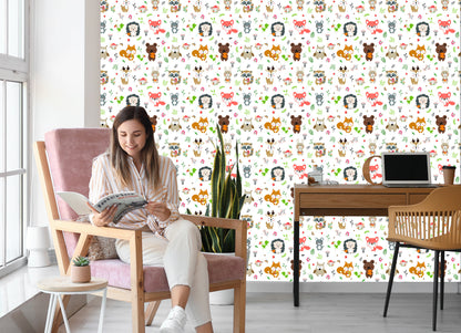 Wallpaper Happy Forest Animals