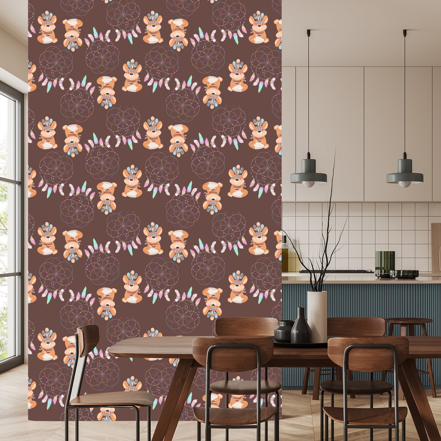 Wallpaper Foxes With Feathers