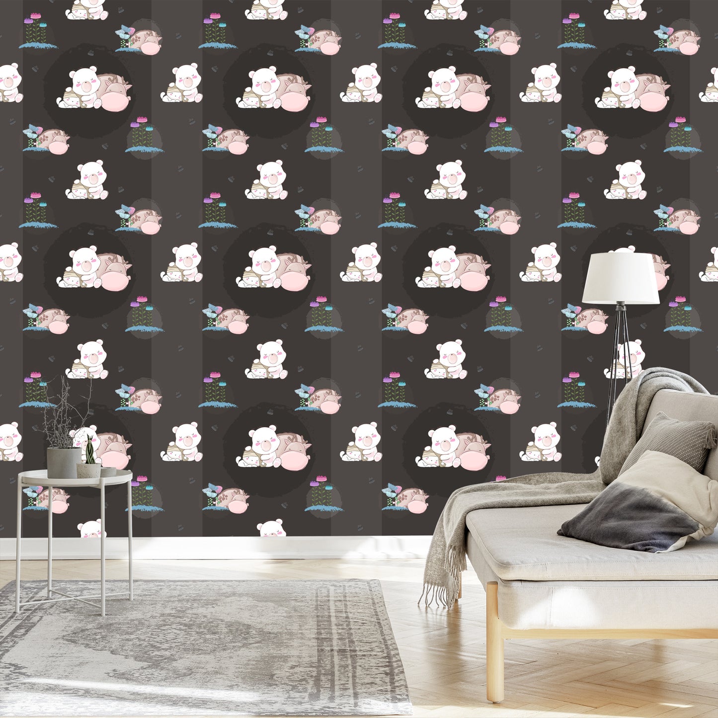 Wallpaper Sleeping Teddy Bears And Fawns