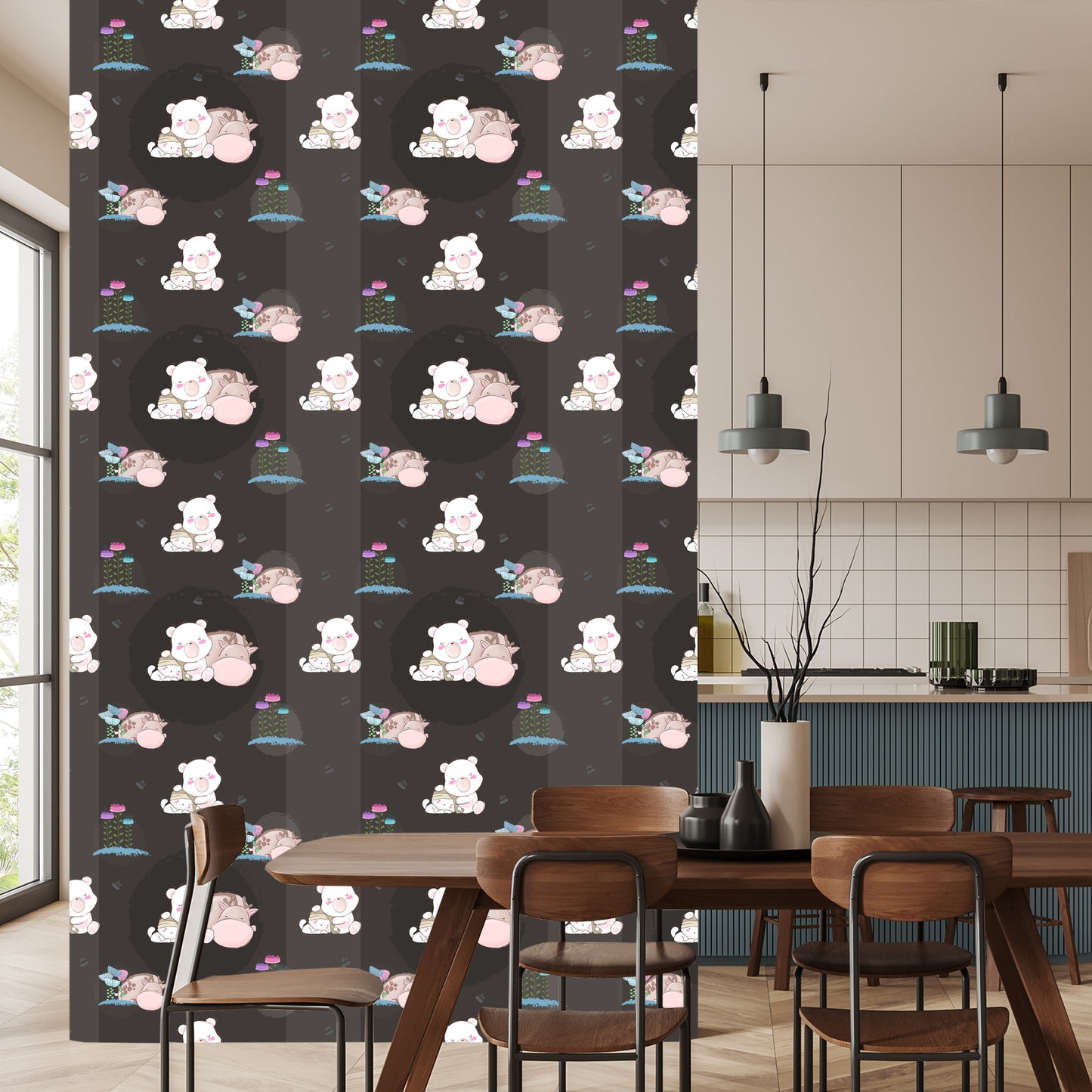 Wallpaper Sleeping Teddy Bears And Fawns