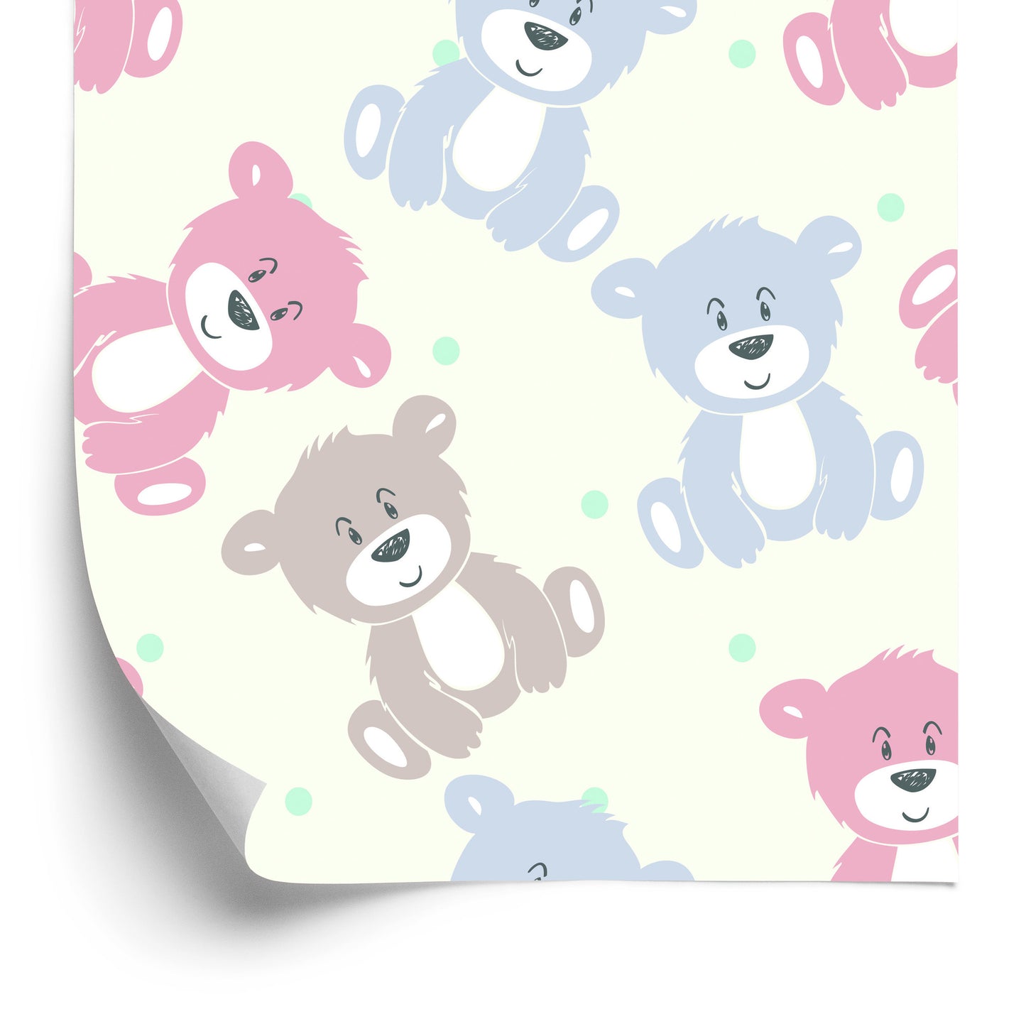 Wallpaper For Children - Happy Teddy Bears In Pastel Colors