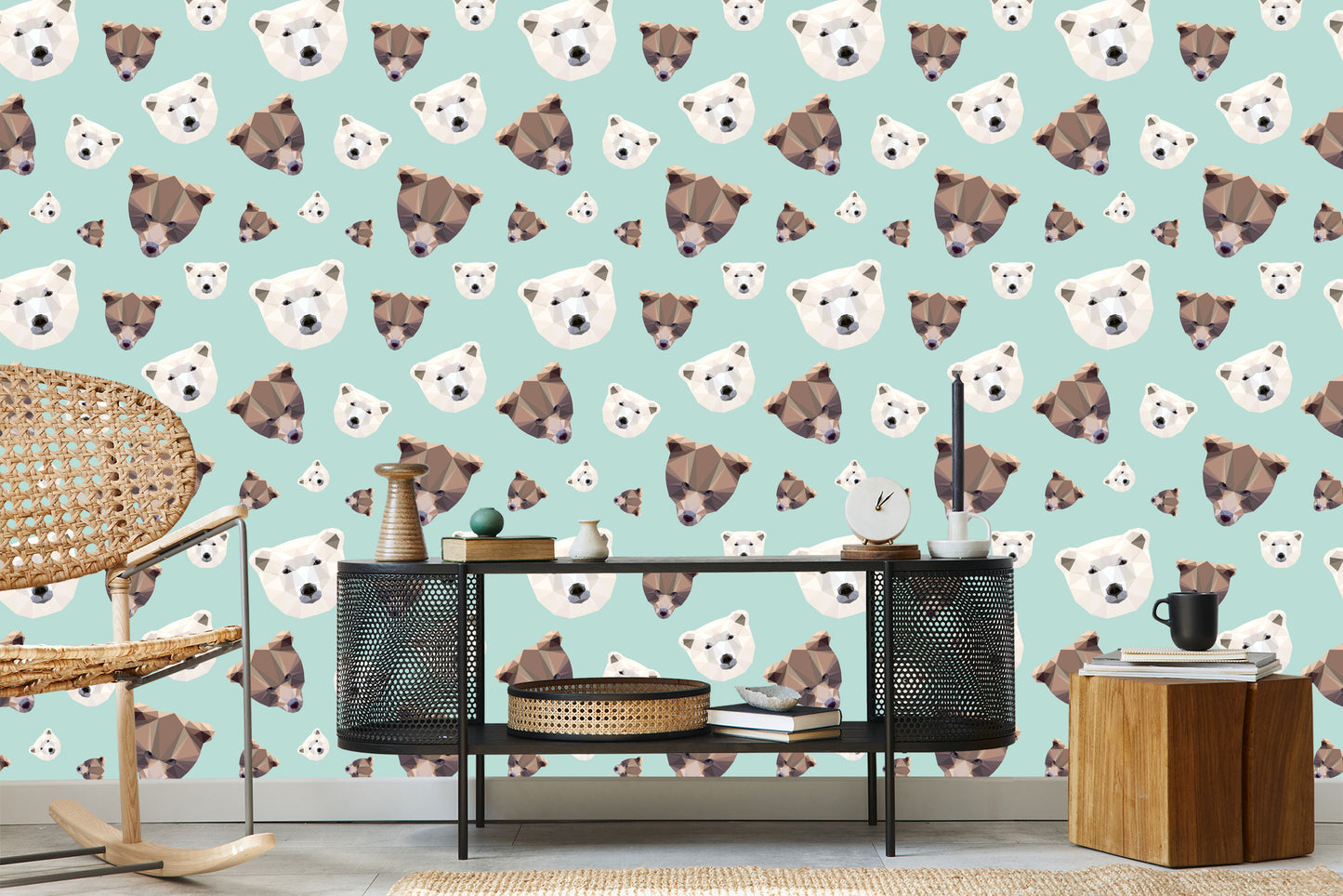 Wallpaper For Children - Geometric Bears