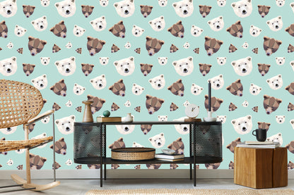 Wallpaper For Children - Geometric Bears