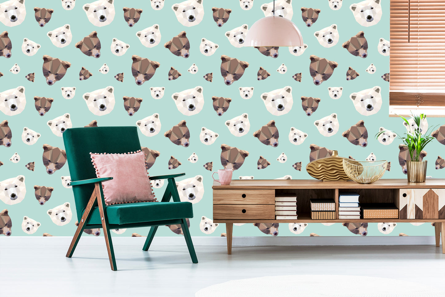 Wallpaper For Children - Geometric Bears