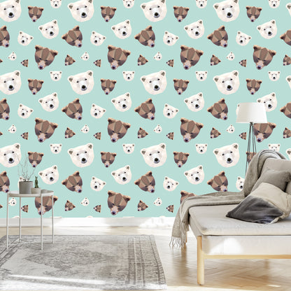 Wallpaper For Children - Geometric Bears