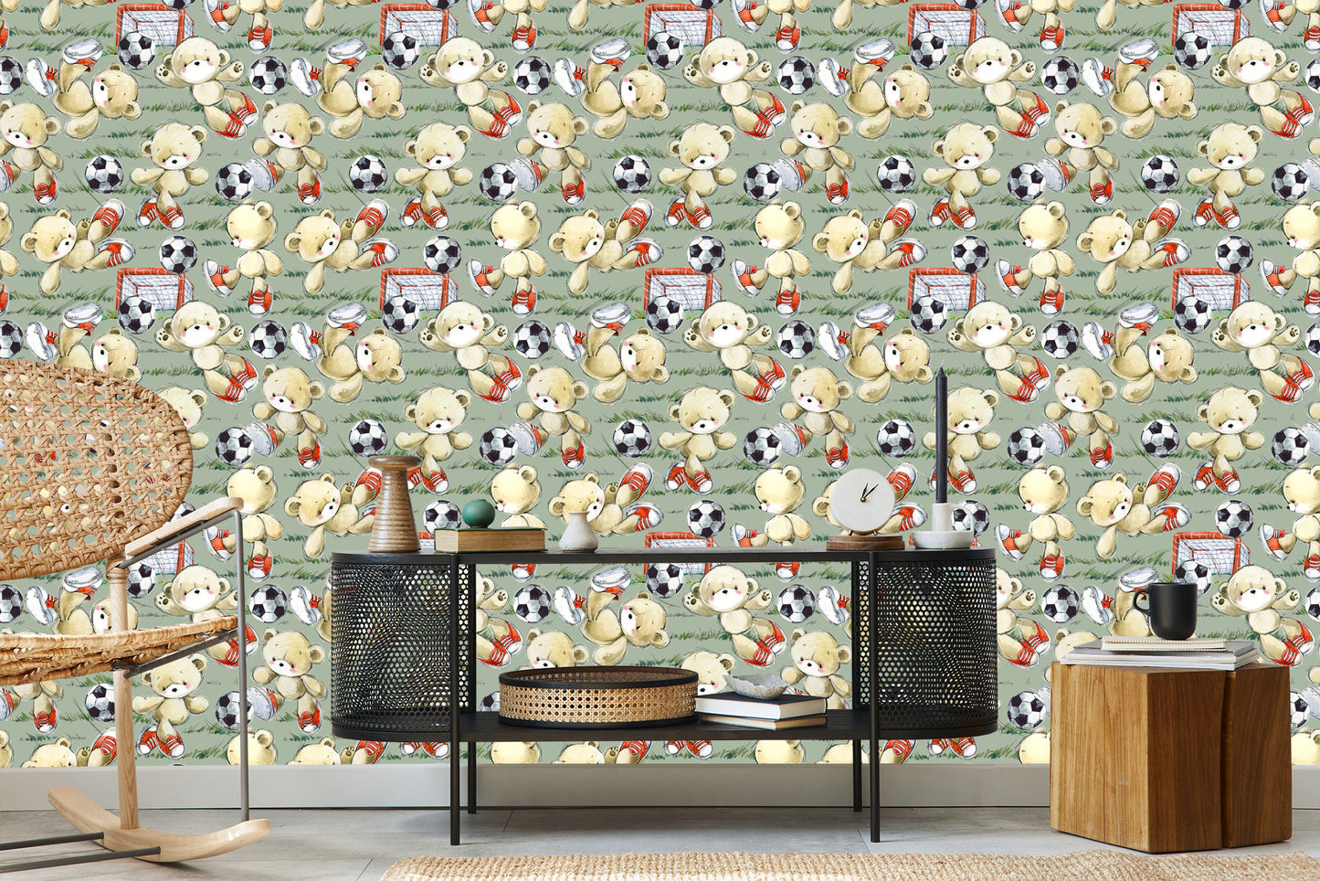 Wallpaper For Children - Adorable Teddy Bears - Footballers