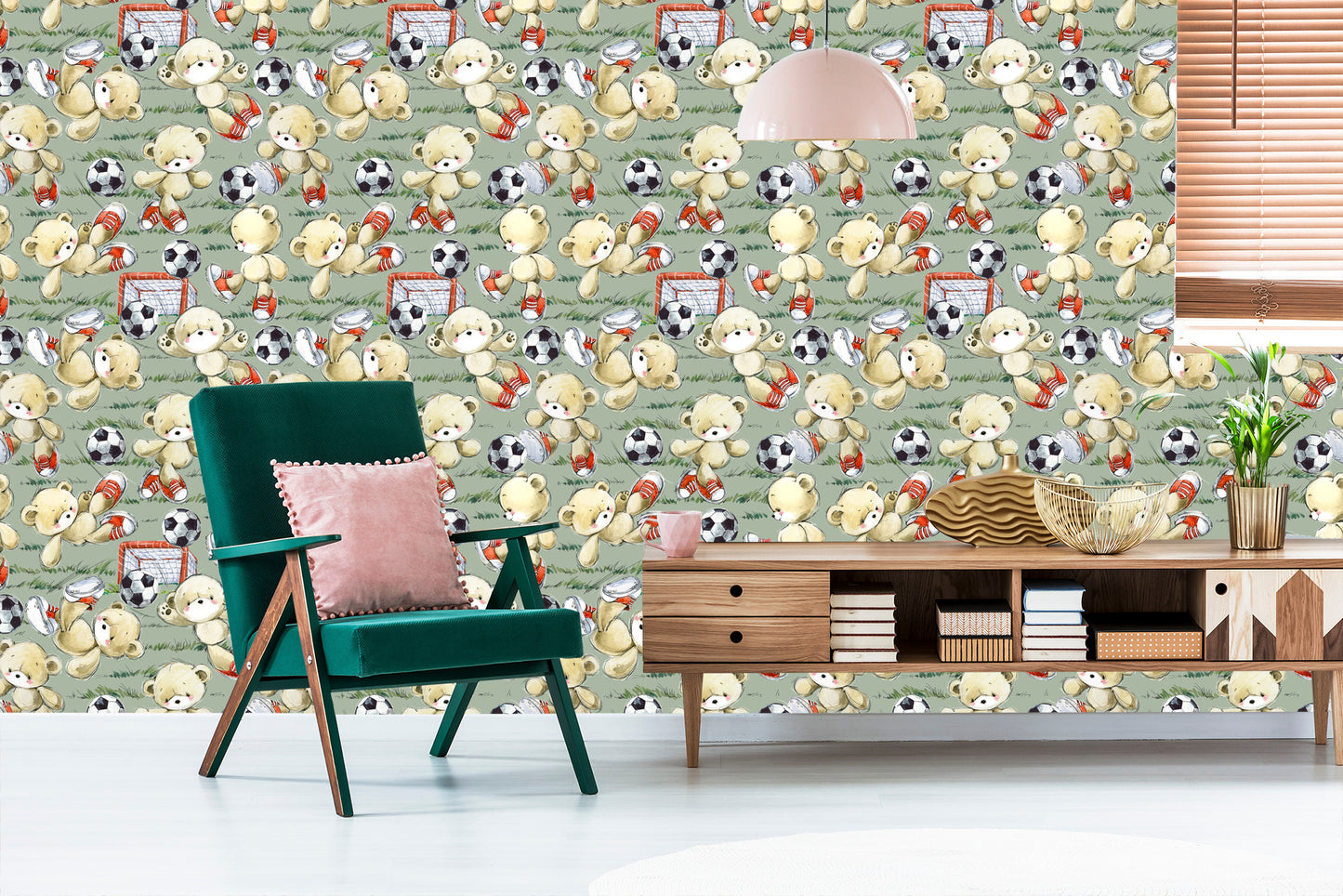 Wallpaper For Children - Adorable Teddy Bears - Footballers