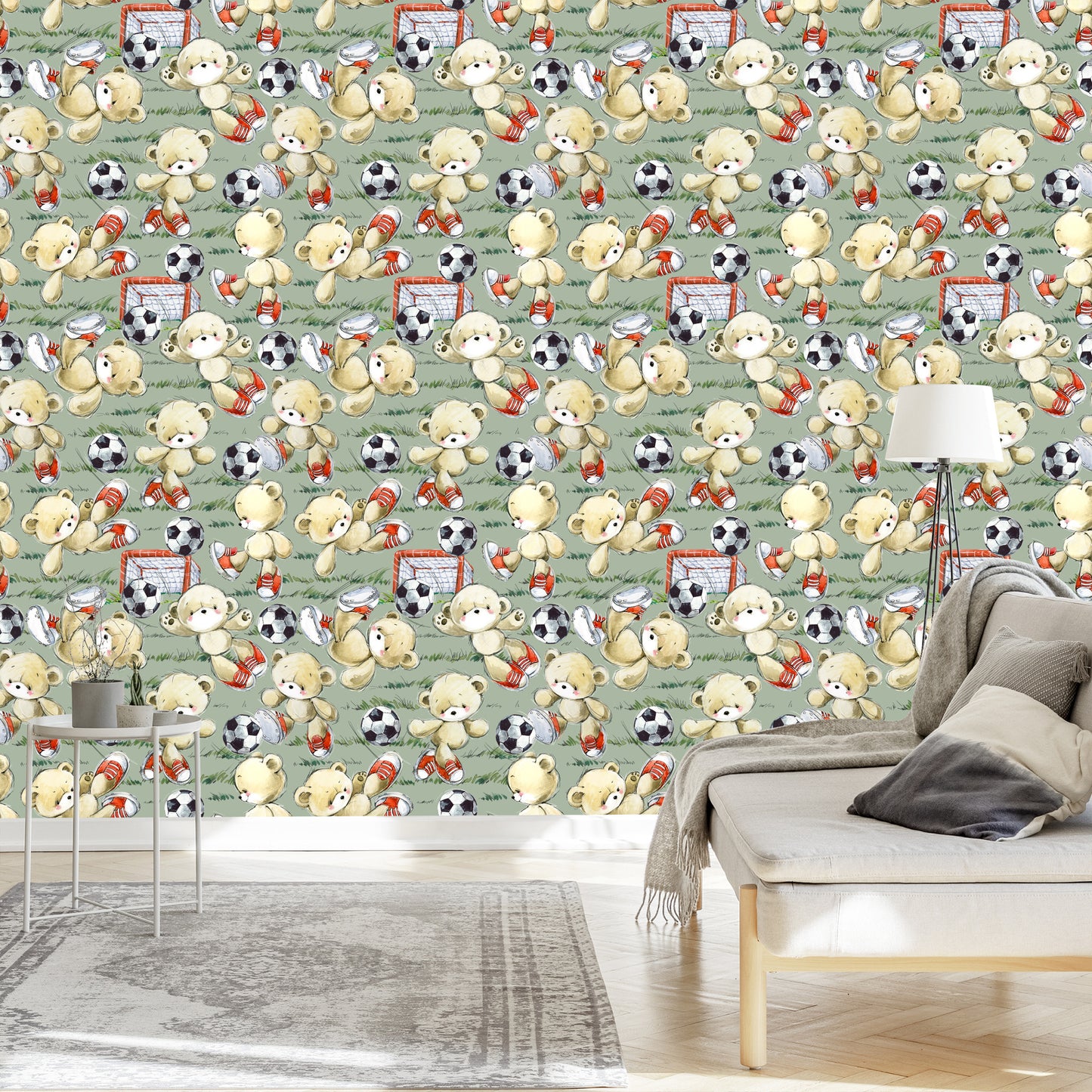 Wallpaper For Children - Adorable Teddy Bears - Footballers