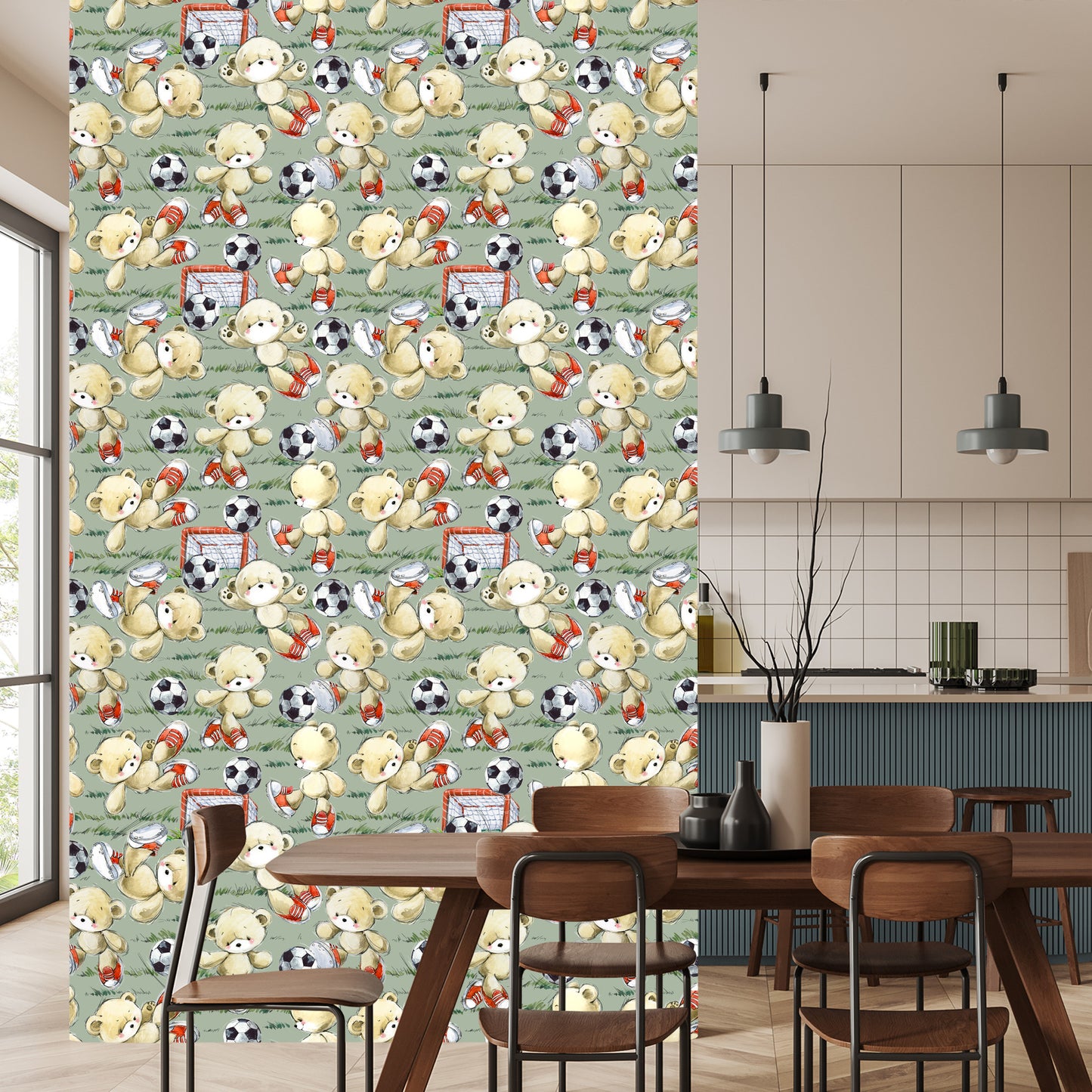 Wallpaper For Children - Adorable Teddy Bears - Footballers