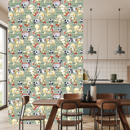 Wallpaper For Children - Adorable Teddy Bears - Footballers
