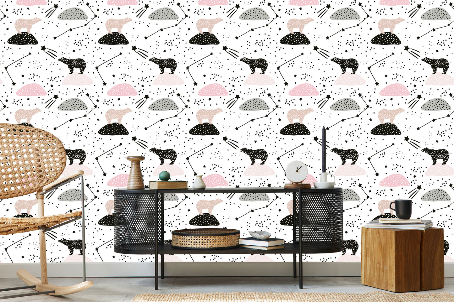 Wallpaper For Children - Bears And Stars