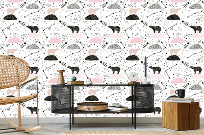 Wallpaper For Children - Bears And Stars