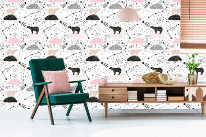 Wallpaper For Children - Bears And Stars