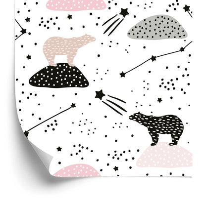 Wallpaper For Children - Bears And Stars