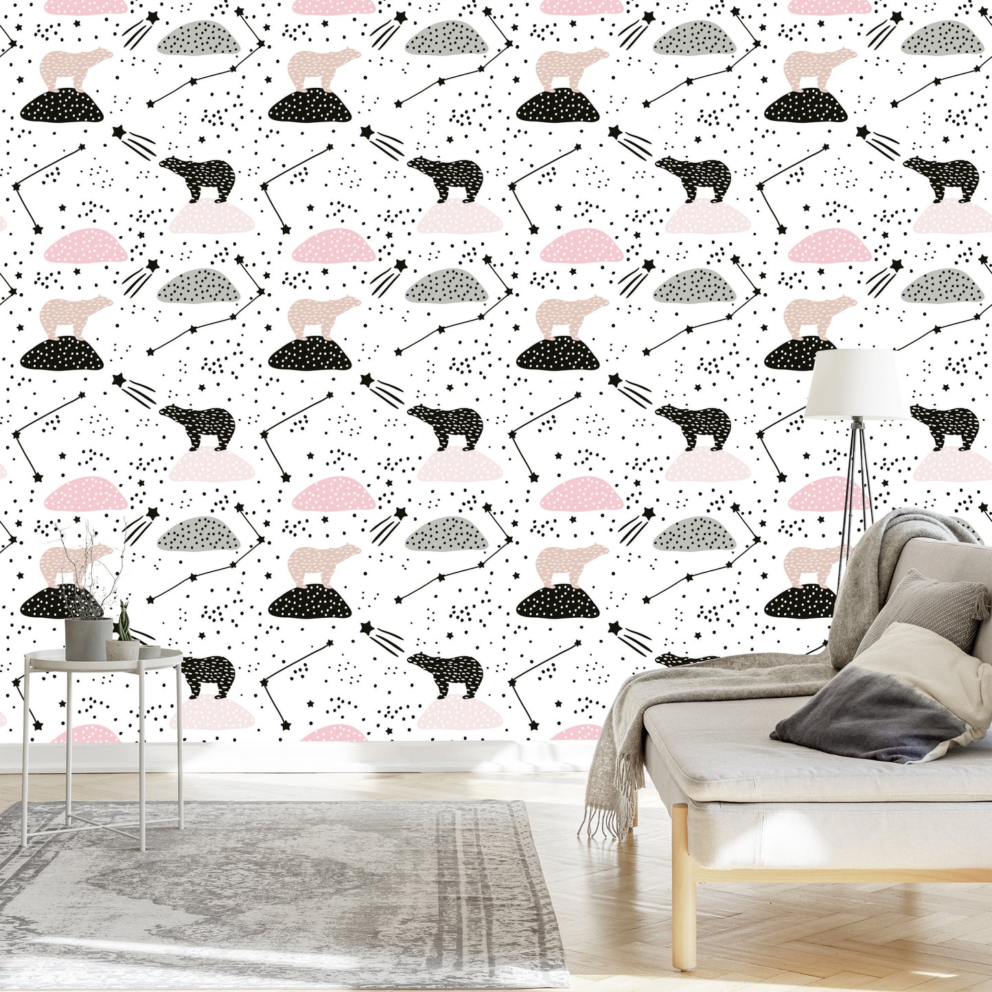 Wallpaper For Children - Bears And Stars