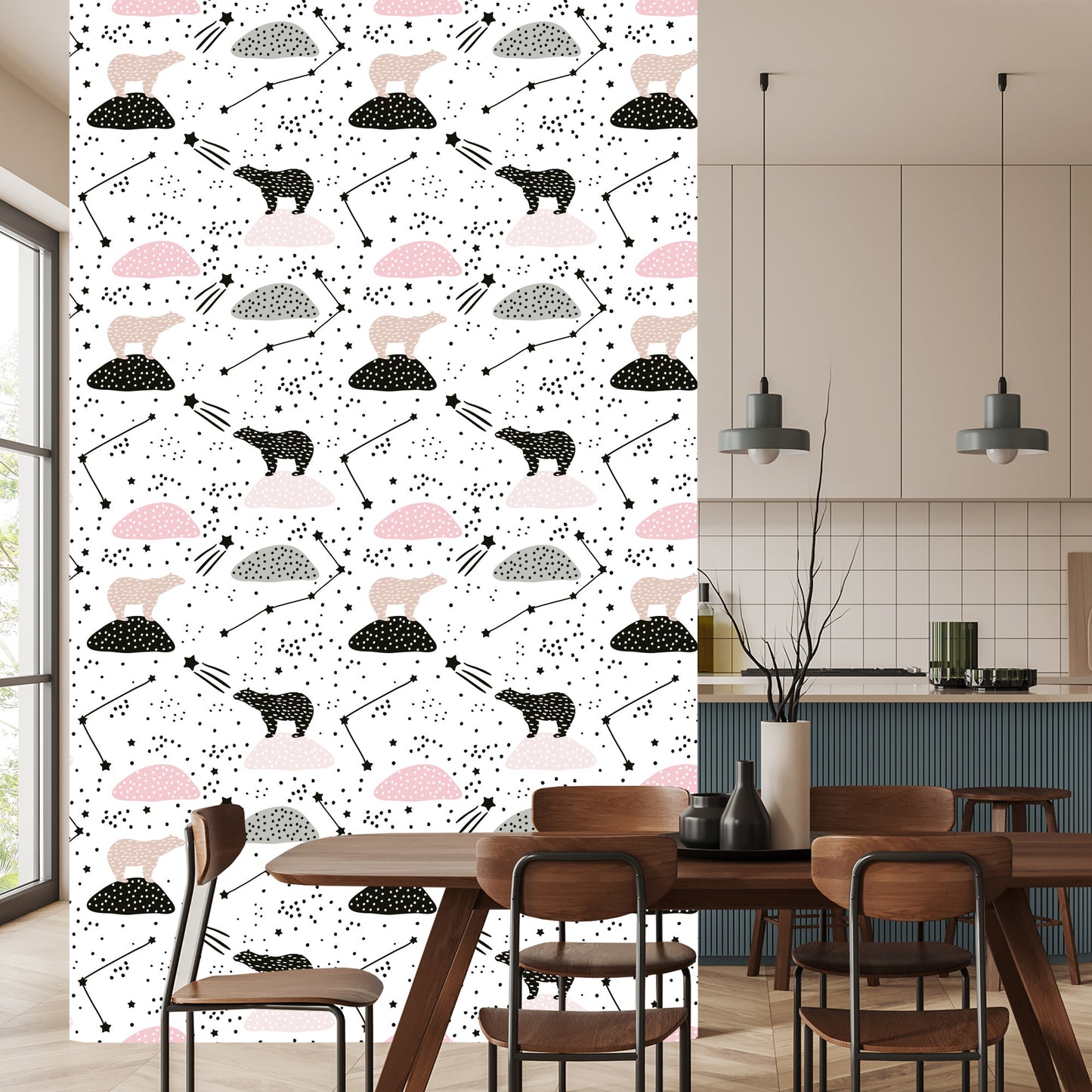 Wallpaper For Children - Bears And Stars