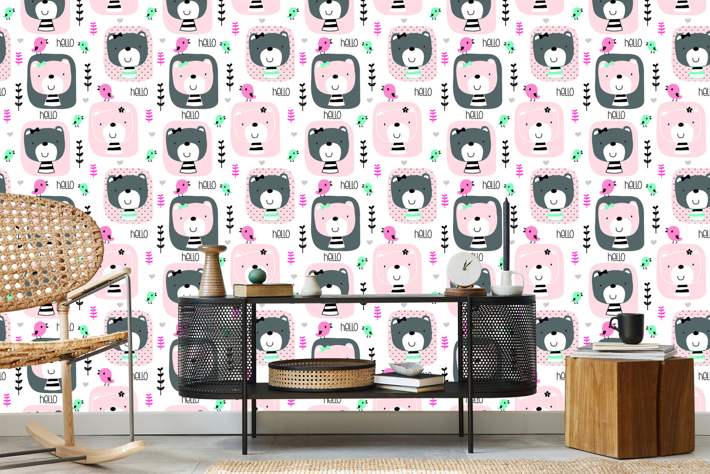 Wallpaper Plants Birds Teddy Bears