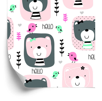 Wallpaper Plants Birds Teddy Bears
