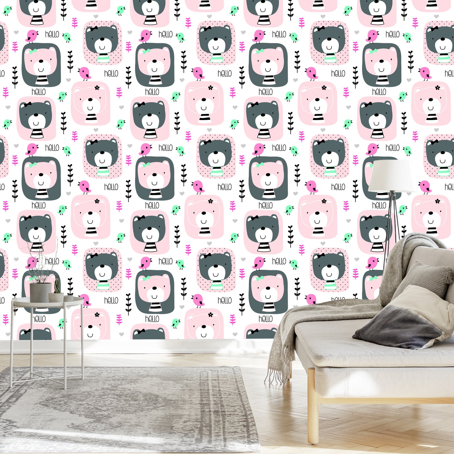 Wallpaper Plants Birds Teddy Bears