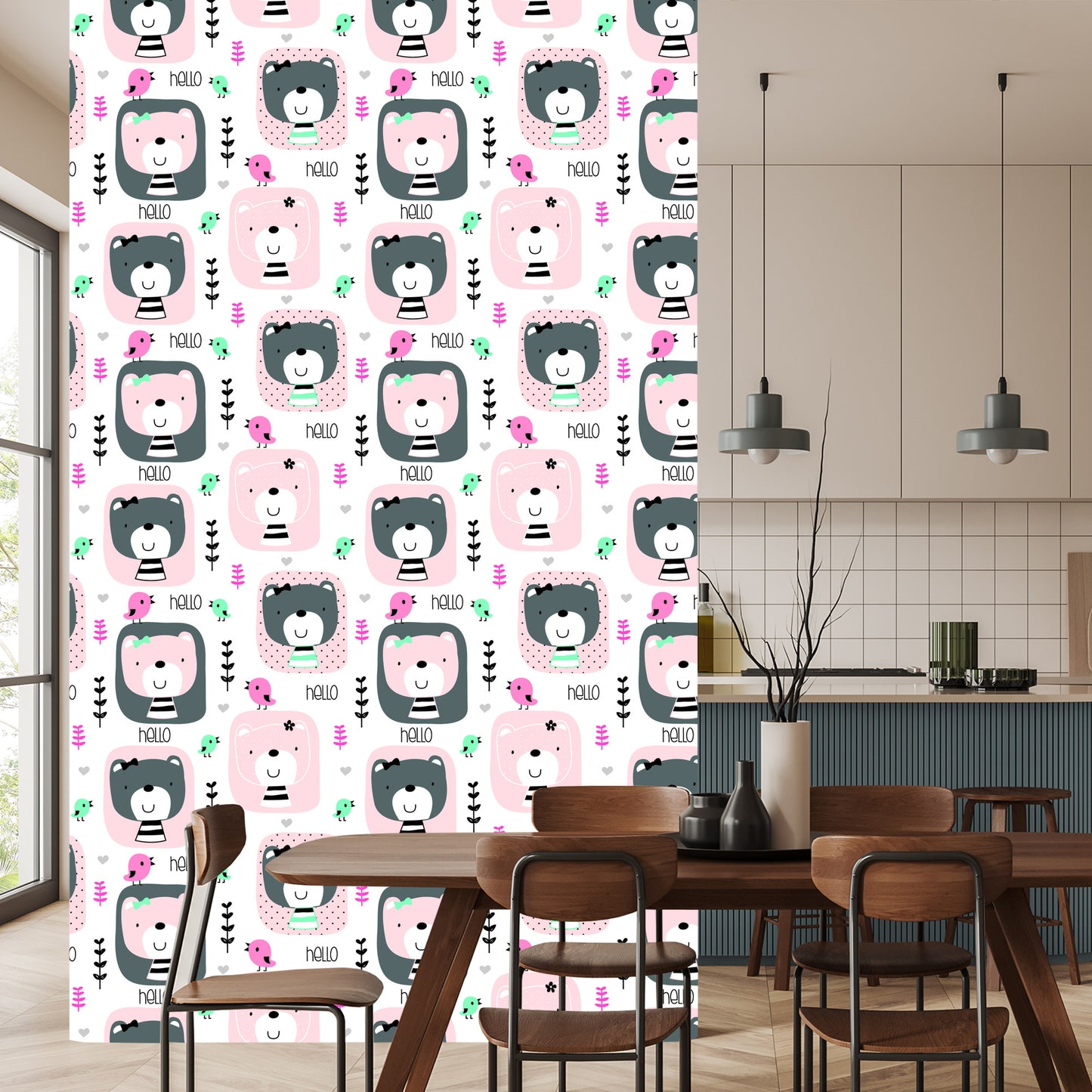 Wallpaper Plants Birds Teddy Bears