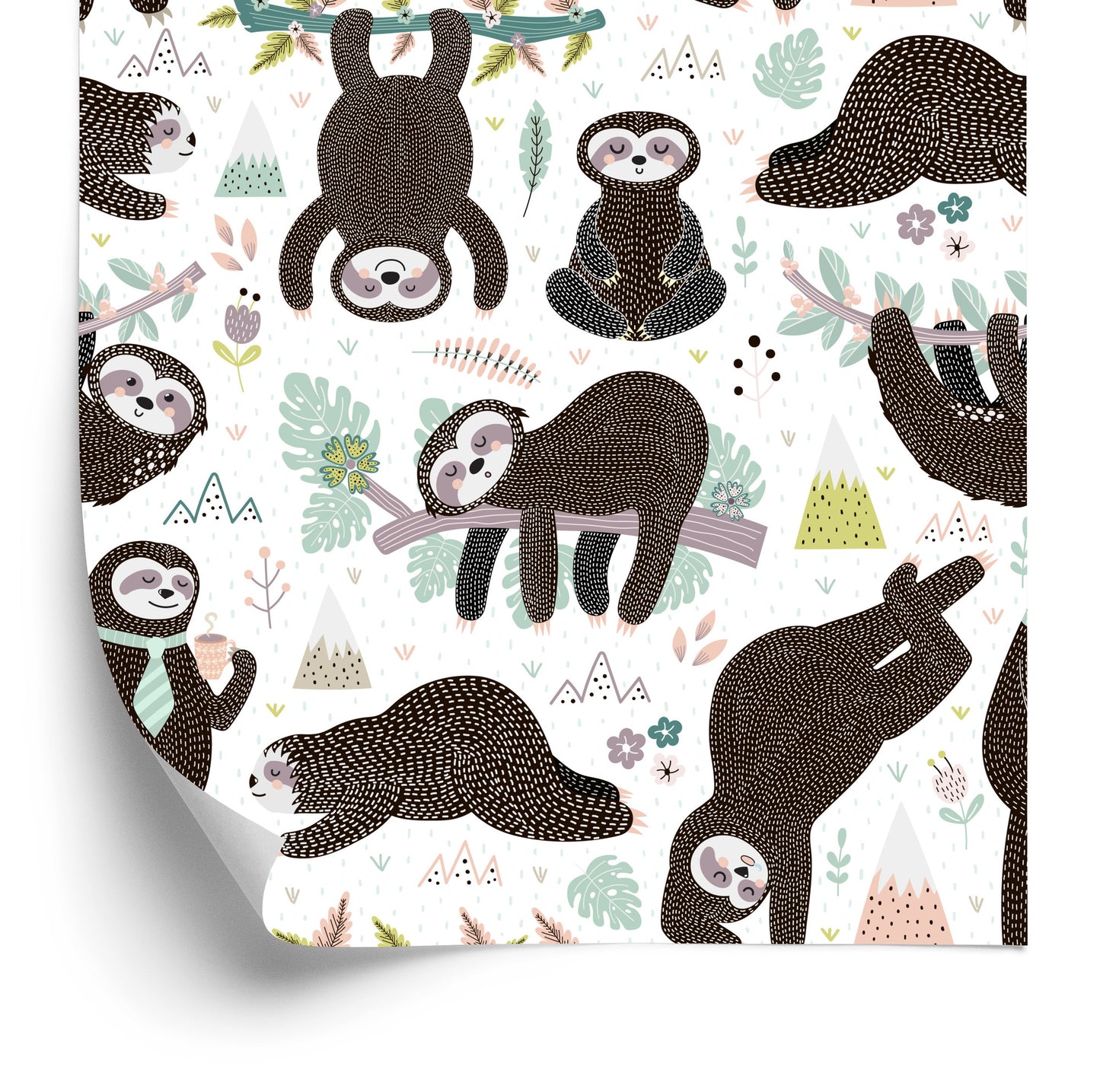 Wallpaper For Children - Sleeping Sloths
