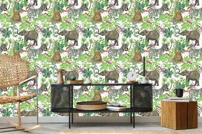 Wallpaper Wild Animals And Leaves