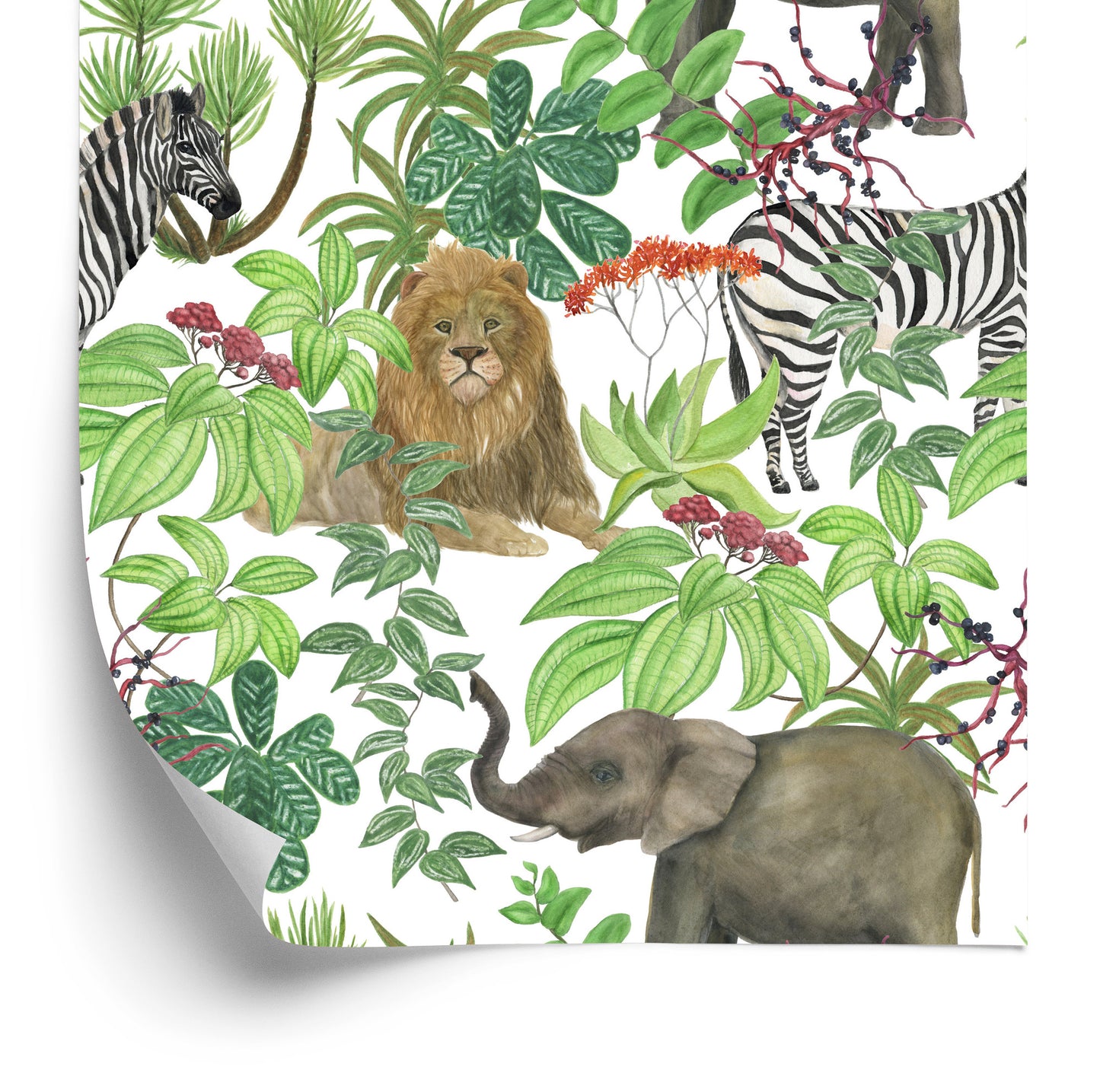 Wallpaper Wild Animals And Leaves