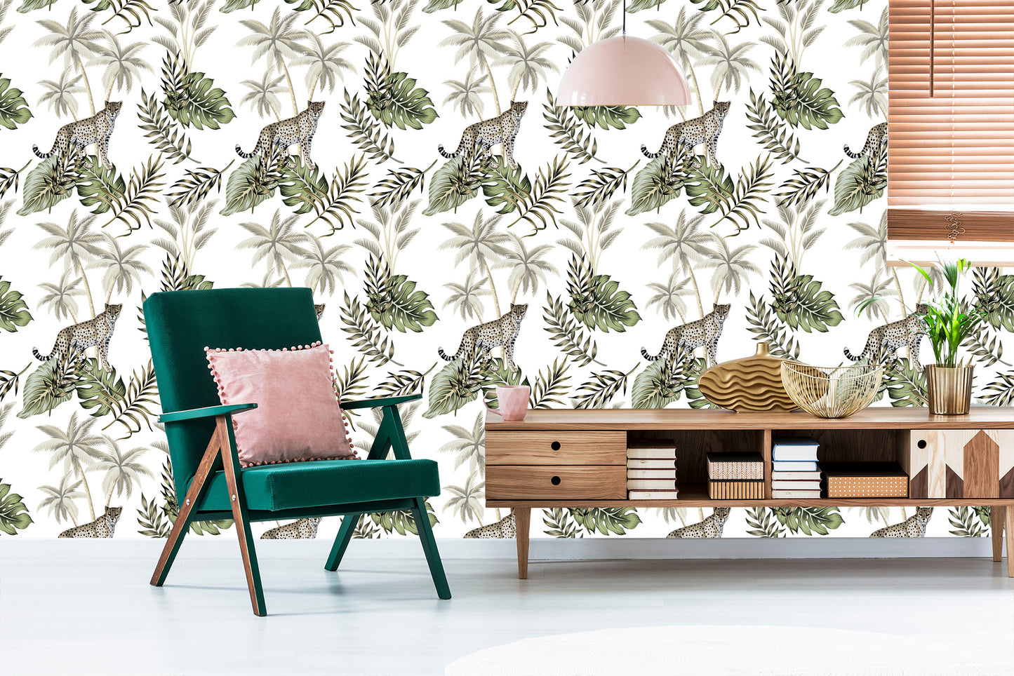 Wallpaper Wild Cats And Leaves