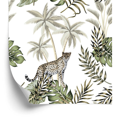 Wallpaper Wild Cats And Leaves