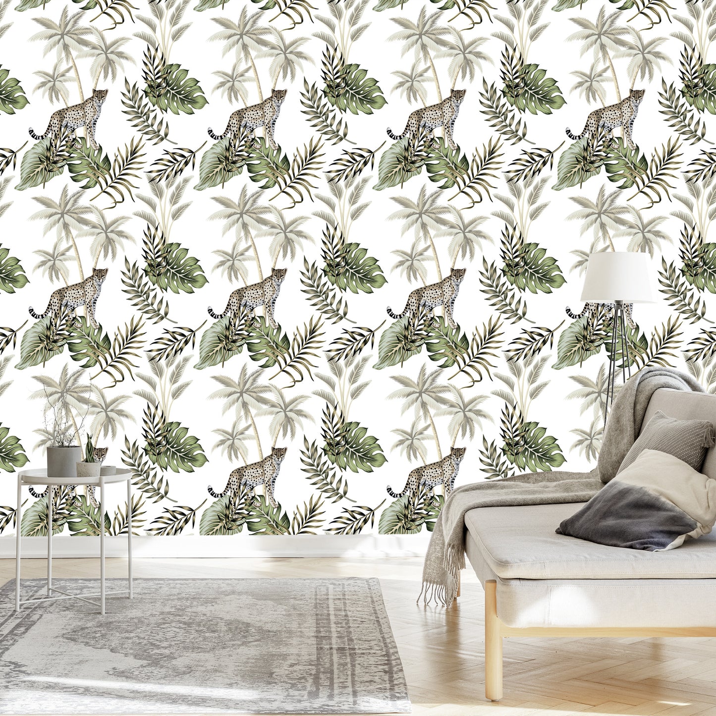 Wallpaper Wild Cats And Leaves