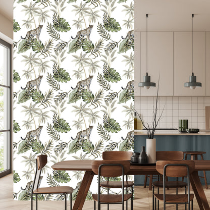 Wallpaper Wild Cats And Leaves