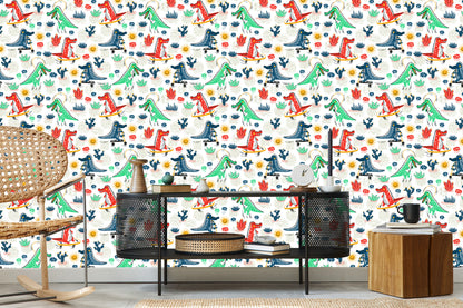 Wallpaper For Kids Crocodiles Flowers Skateboards
